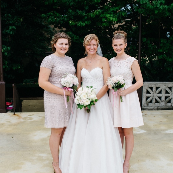 Beautiful beaded blush colored formal dress - Picture 5 of 5